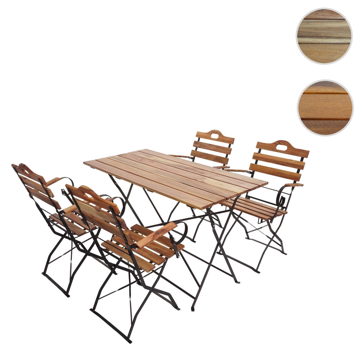 GARTENGARNITUR HxBxT 88x120x60cm Gastronomie-Qualität Akazie Braun - Braun, Holz - PROREGAL