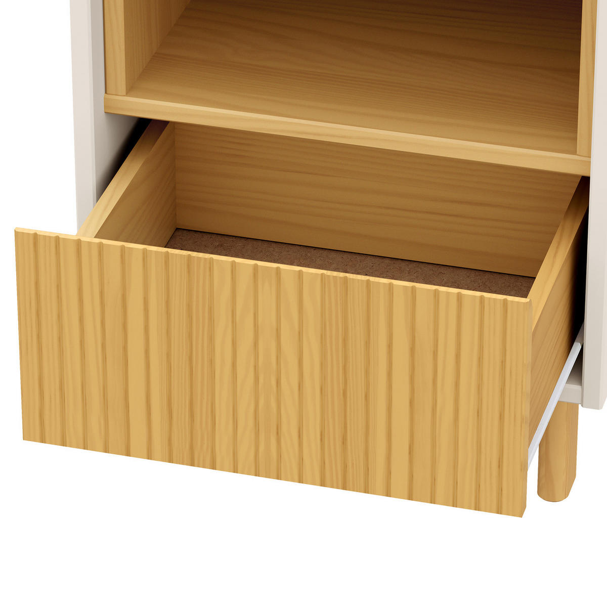 MASSIVE NACHTKOMMODE - Pinie / Kaschmir - Braun, Holz (41/52/35cm) - home24