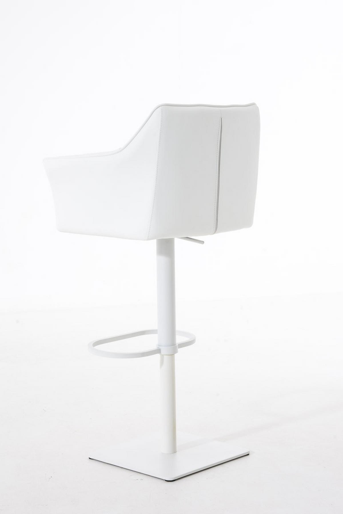 BARHOCKER Damaso 88x64x45 cm weiß - Weiß, Leder (64/88/45cm) - furnicato