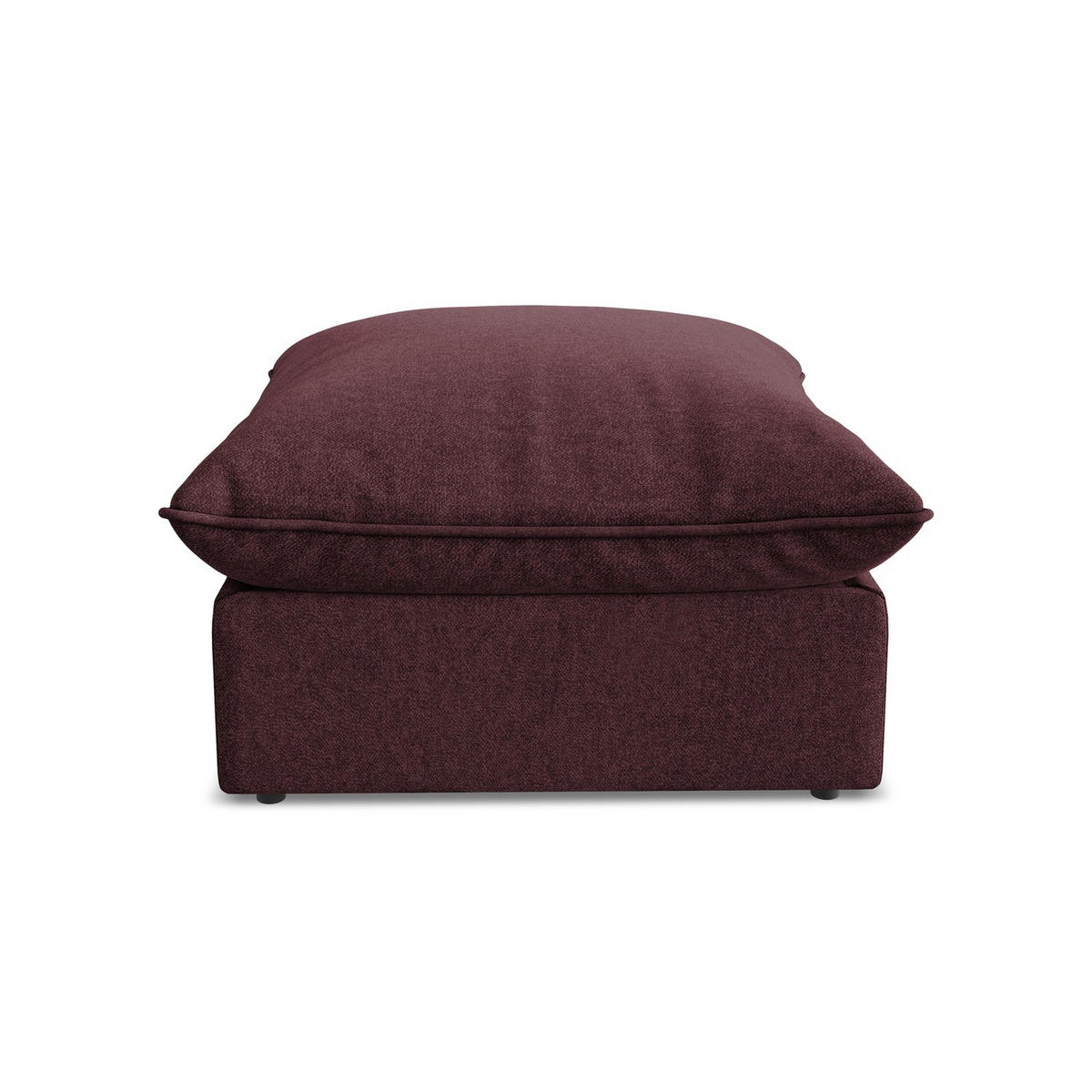 POUF Samt Stoff Rot - Bordeaux/Schwarz, Holzwerkstoff/Kunststoff (75/45/75cm) - LaMiaSofa