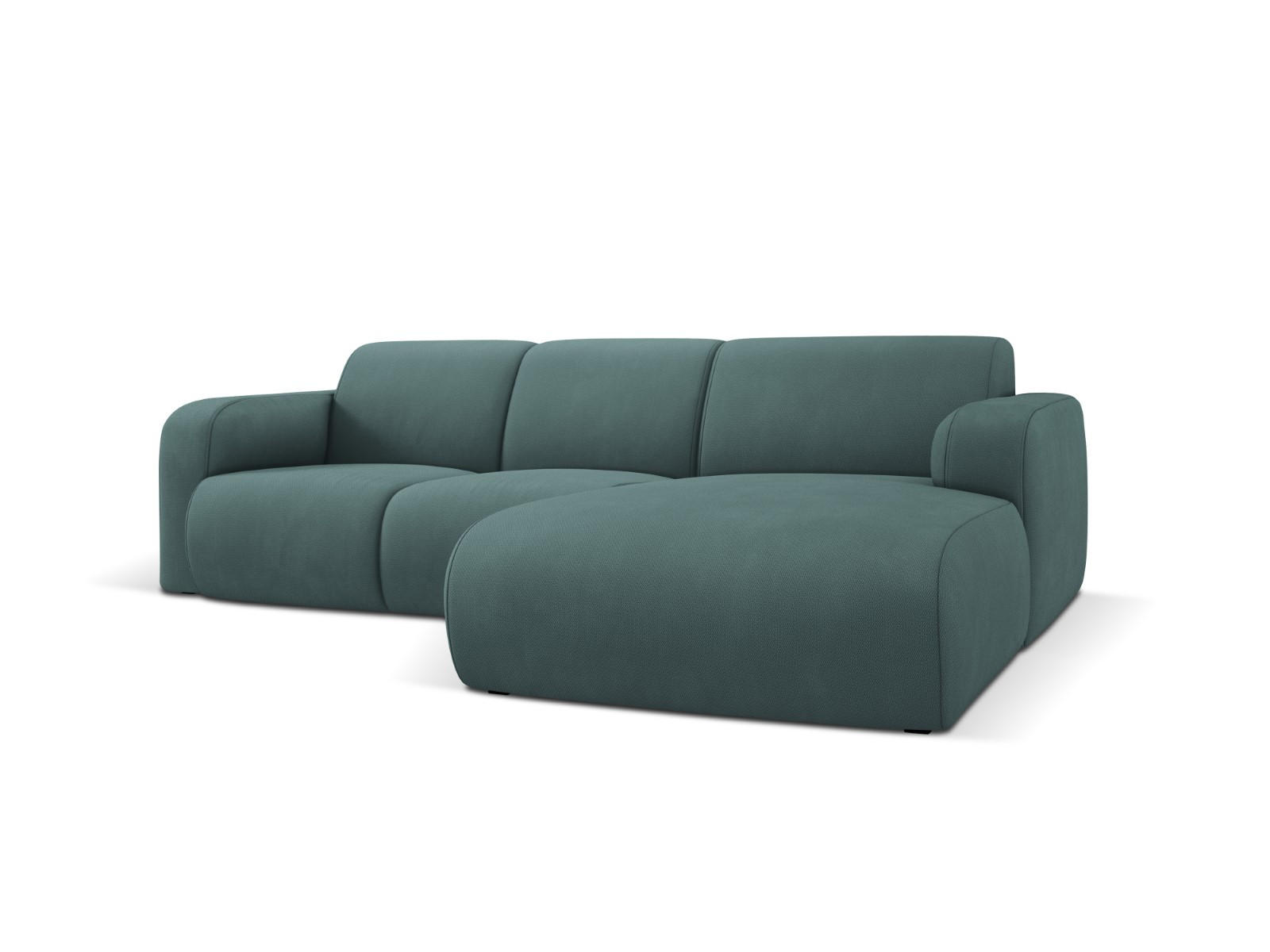 ECKSOFA rechts Molino aus strukturiertem Stoff meergrün 4 Sitzplätze - Smaragdgrün, Textil (170/250cm) - Micadoni
