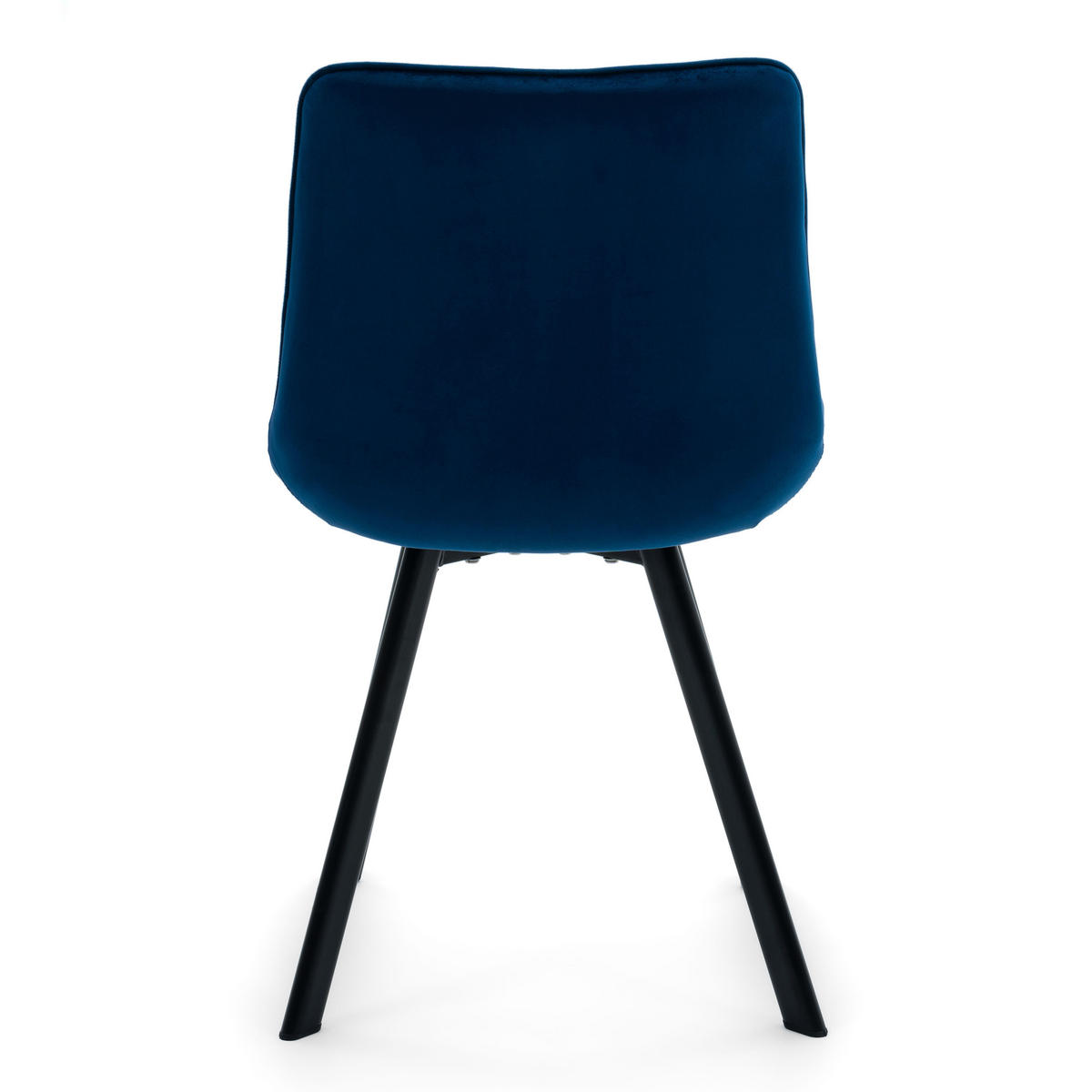 STUHL TORI gepolsterter mit Steppung - dunkelblau - Samt Velour - Blau/Schwarz, Textil/Metall (53/86/60cm) - NEW HOME