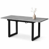 ESSTISCH in Grau und Schwarz moderner einfacher Esszimmertisch aus Eisen für Esszimmer, B140/T80/H75 cm - Schwarz/Grau, Holzwerkstoff/Metall (80/180/75cm) - STILVORA