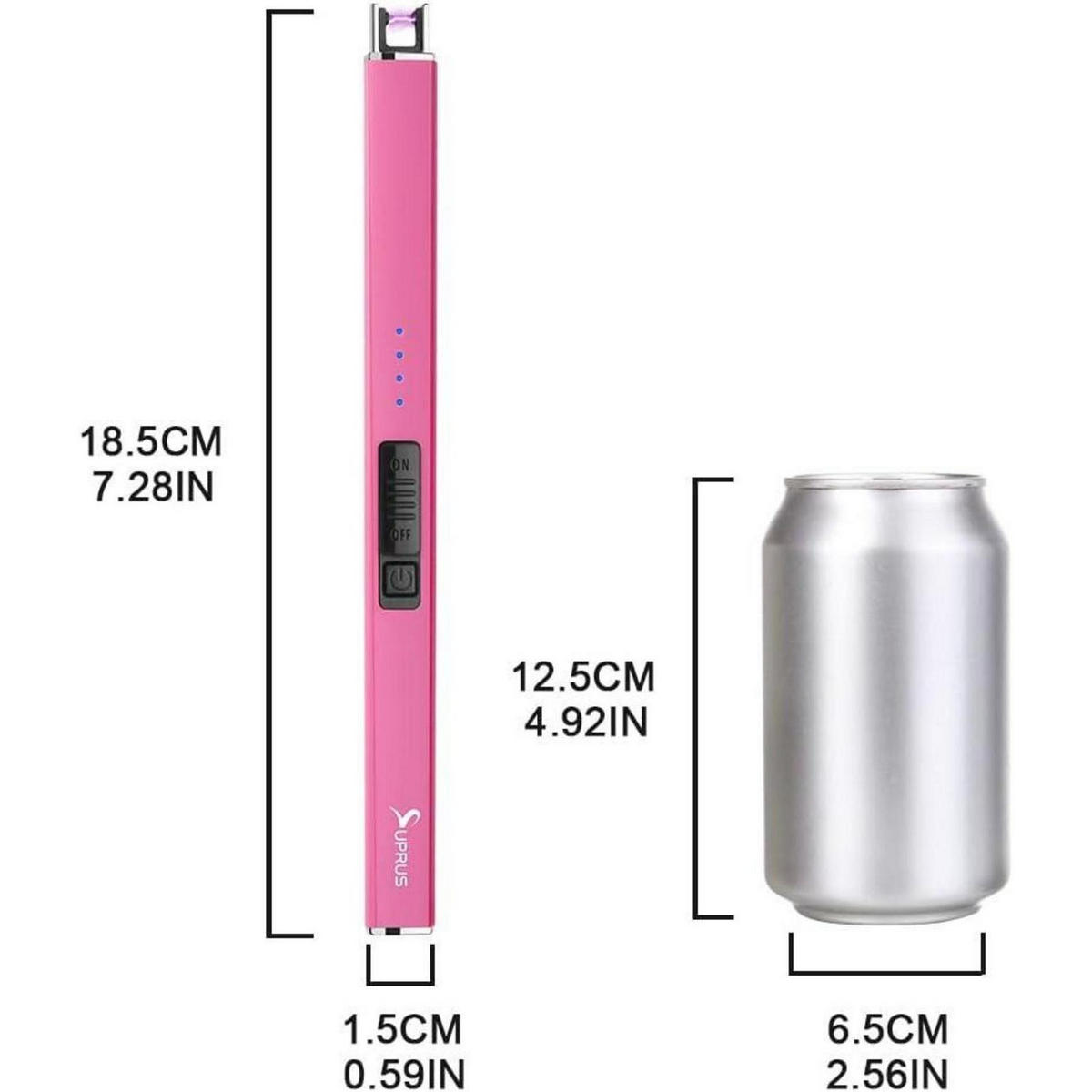 ELEKTRISCHES Feuerzeug Rosa Wiederaufladbar USB Plasma Winddicht - Pink, Kunststoff (4.1/1.4/19.2cm)