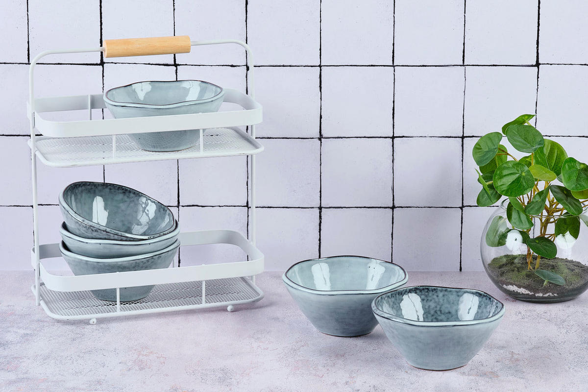 SCHALEN Wolke Ø14cm - 6er-Set - Sturmgrau - Grau, Keramik (14cm) - Björn