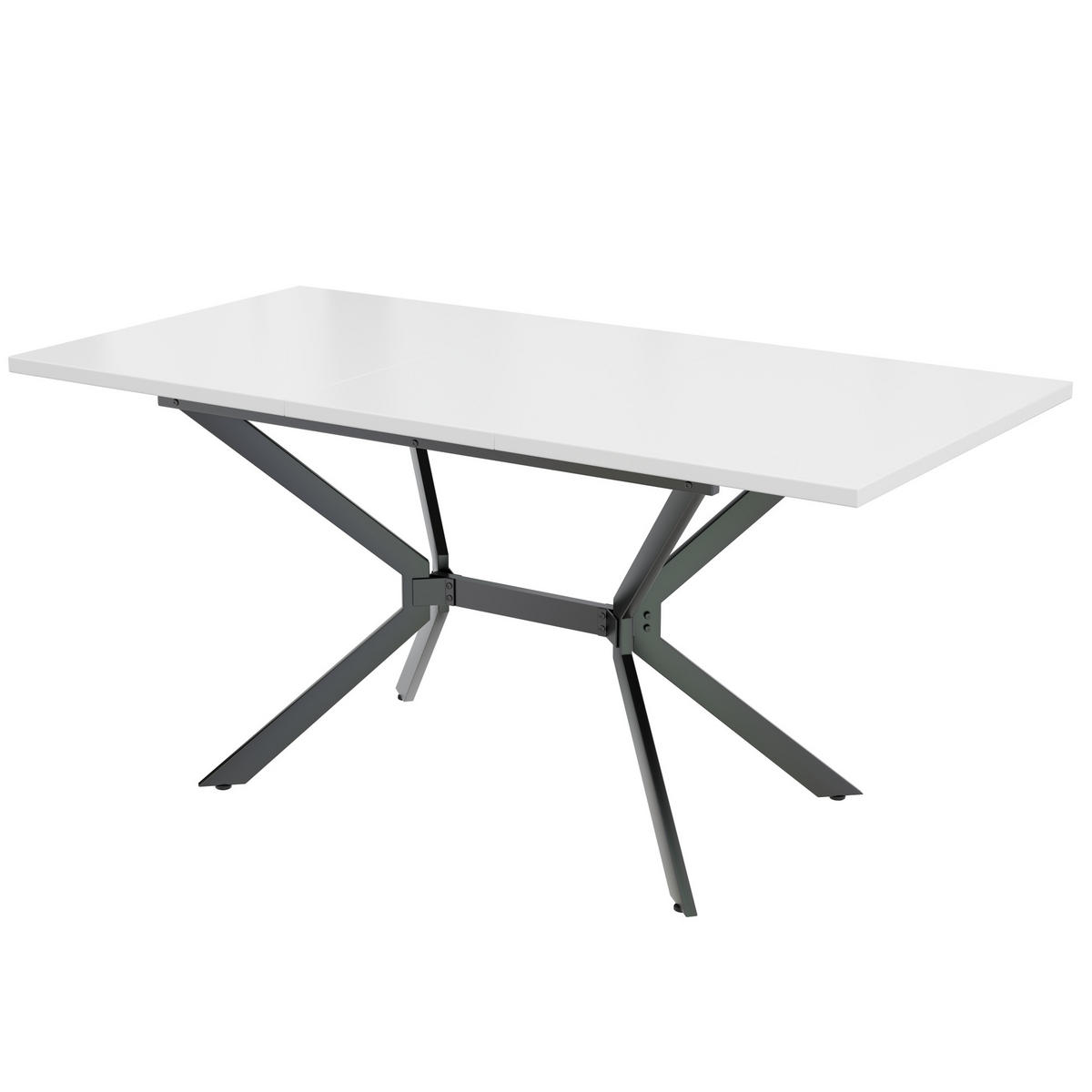 ESSTISCH 120/160 cm Weiß aus MDF mit Ausziehfunktion - Weiß, Holzwerkstoff (160/75/80cm) - OKMYHOME