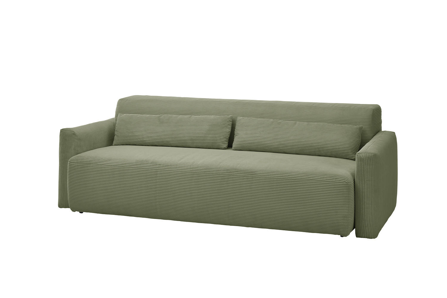 SCHLAFSOFA NEO Grün Cord - Schwarz/Grün, Kunststoff/Textil (233/75/108cm) - KAWOLA