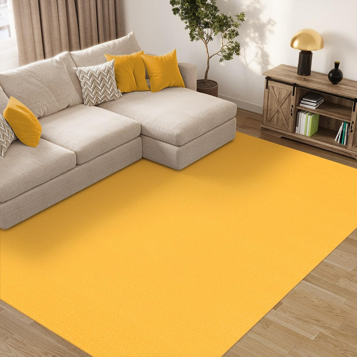 TEPPICH Mono Gelb 140/200 cm - Gelb, Kunststoff (140/200cm) - Tapiso