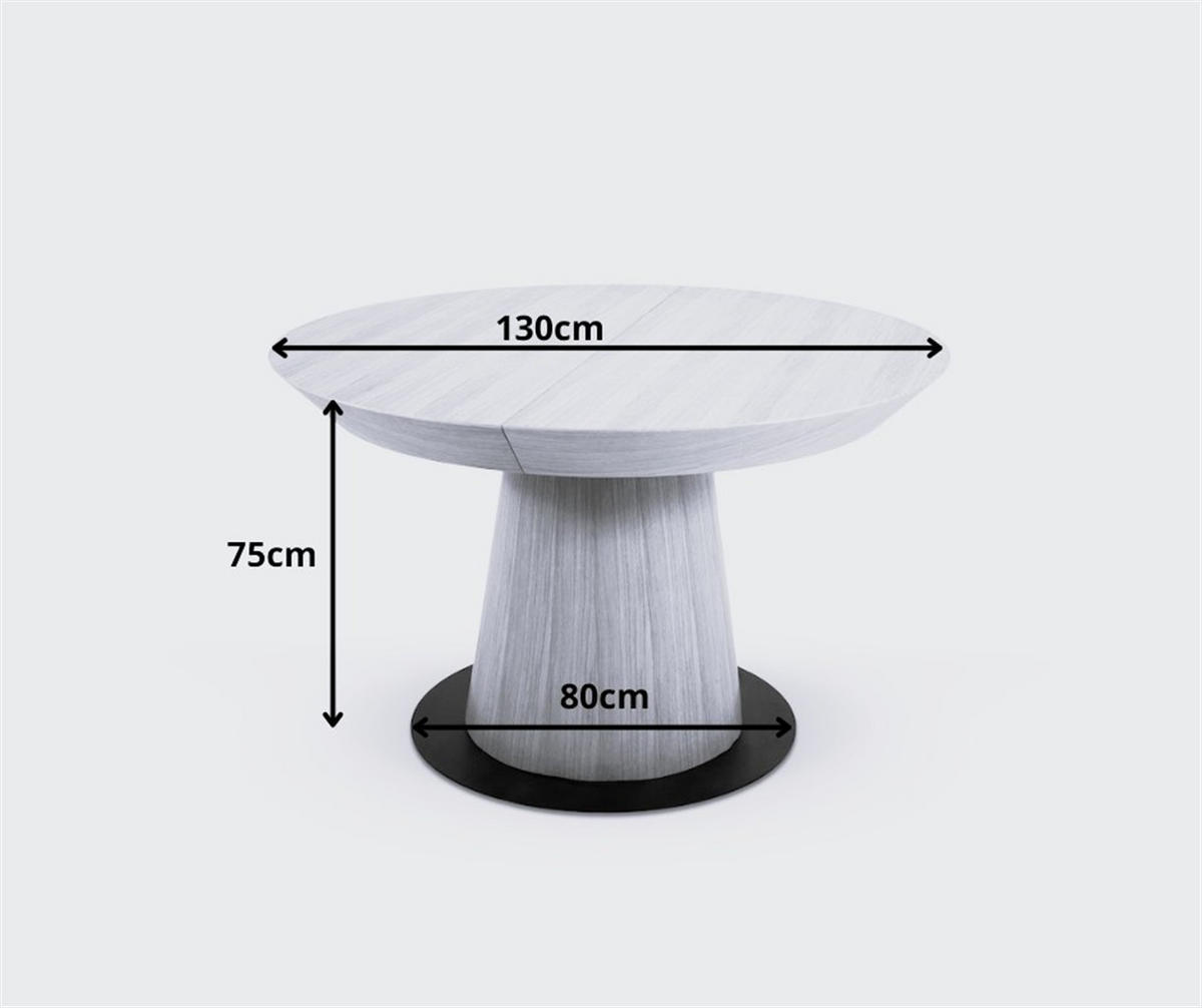 ESSTISCH BASALT Ausziehbar 130 - 230 / 130 x 76 cm - Eichefarben, Holz (130/130/76cm) - MASSENO