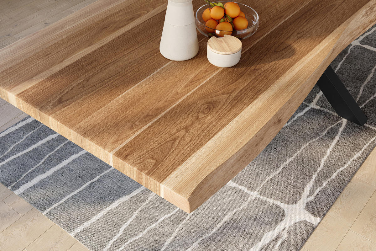 ESSTISCH TITAN - Beige/Schwarz, Holz (120/350/79cm) - SAM