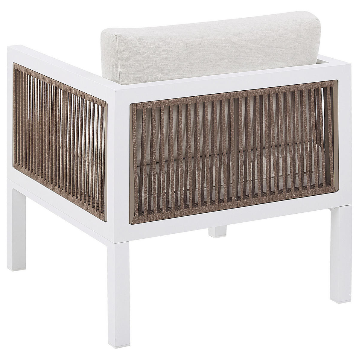 LOUNGE-SET 5-sitzer Aluminium Weiß Borello - Weiß, Metall - Beliani