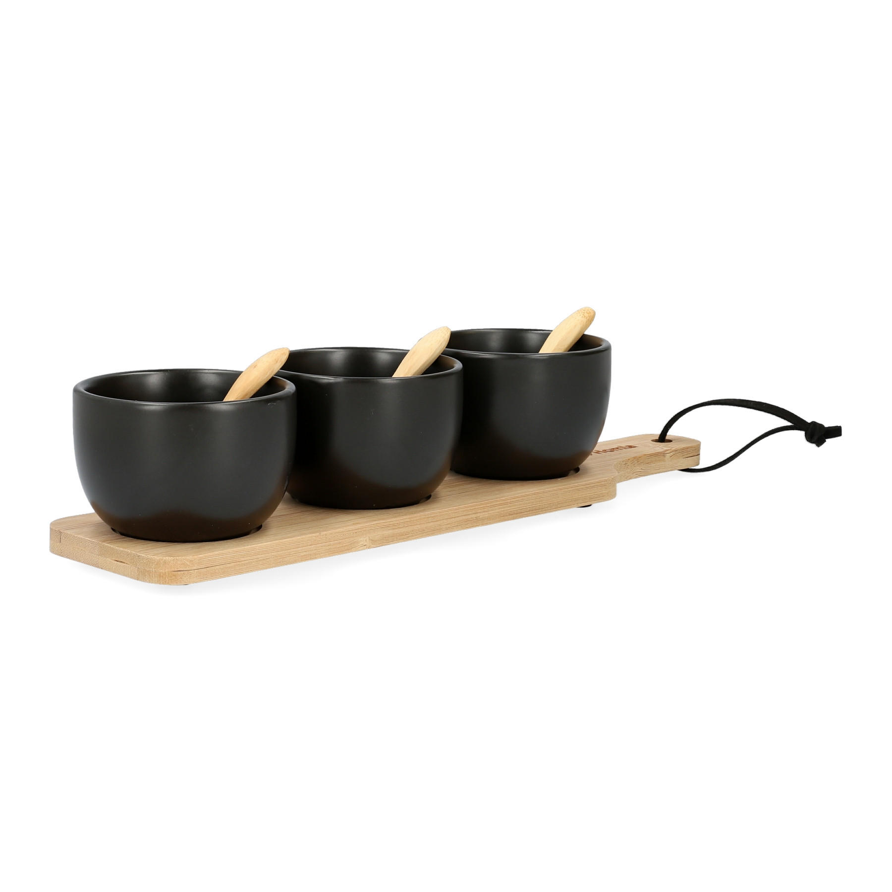 SERVIERSCHALENSET Fincan Schwarz 32/8 cm - Schwarz, Keramik (8/8/32cm) - Homla