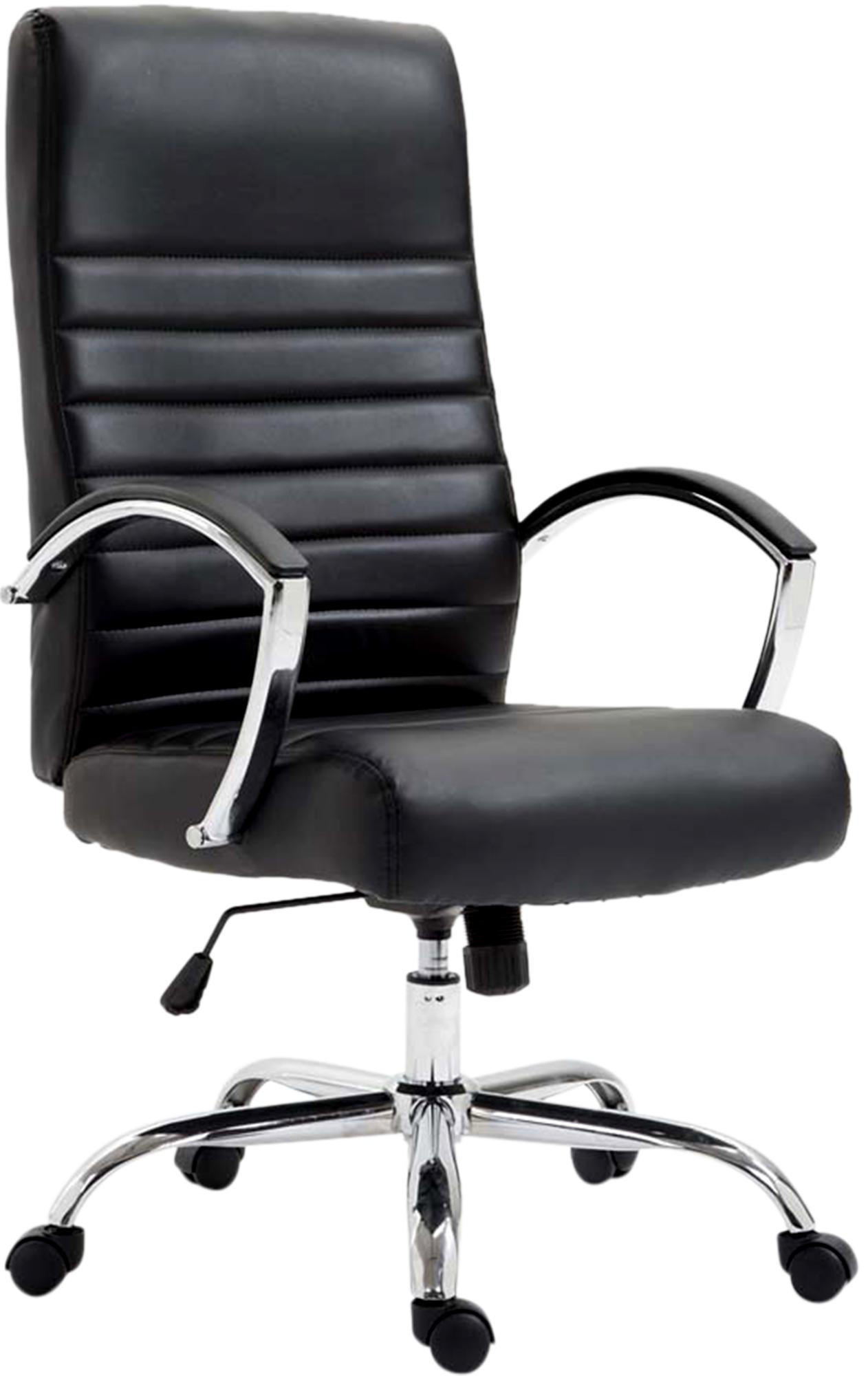 CHEFSESSEL Lederlook Schwarz - Schwarz, Textil/Metall (60/110/68cm) - CLP