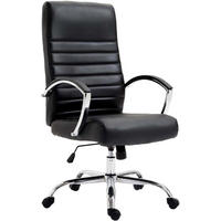 CHEFSESSEL Lederlook Schwarz - Schwarz, Textil/Metall (60/110/68cm) - CLP
