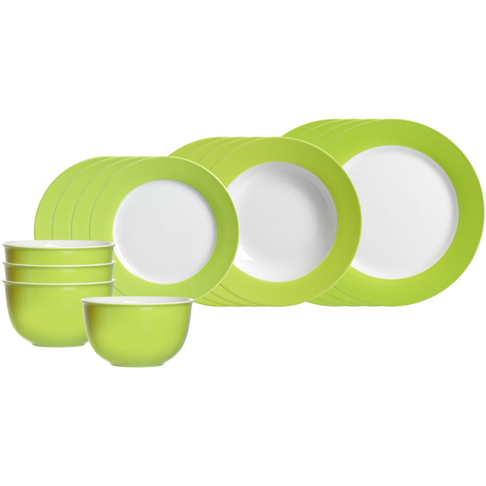 EINSTEIGER-SET Doppio Grün 16er Set - Grün, Keramik (1/1/1cm) - Ritzenhoff Breker