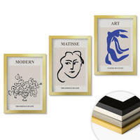 WANDBILDER 3er Set - 20x30 cm Goldrahmen - Abstrakte minimalistische Poster - Goldfarben, Kunststoff (20/30cm) - ArtPrintCave
