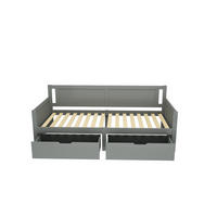 KINDERBETT 90/200 cm als Schlafsofa mit 2 Schubladen und rahmen, Grau - Grau, Holzwerkstoff (90/200cm) - Redom