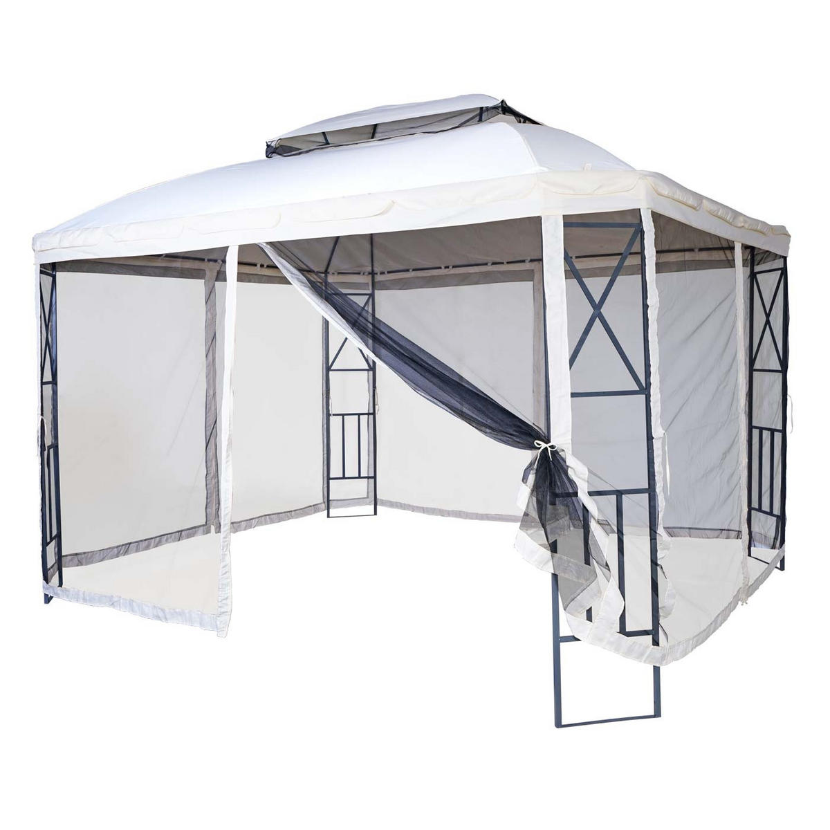 PERGOLA + MOSKITONETZ Cremeweiß - Weiß, Metall (360/290/300cm) - MCW