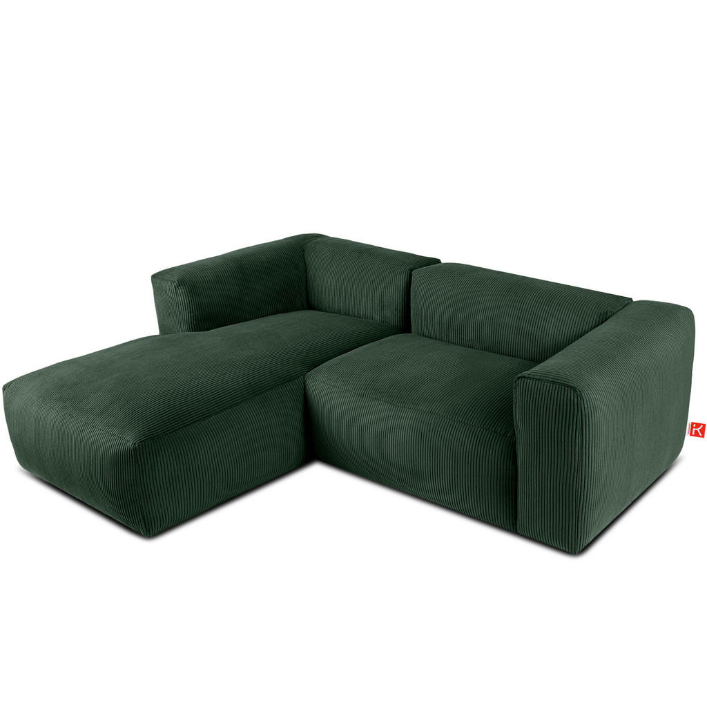 Thumbnail - Konsimo® Eckmodulsofa-Links, Dunkelgrün, Textil, L-Form,Freiform, 237x180 cm, Wohnzimmer, Sofas & Couches, Wohnlandschaf...