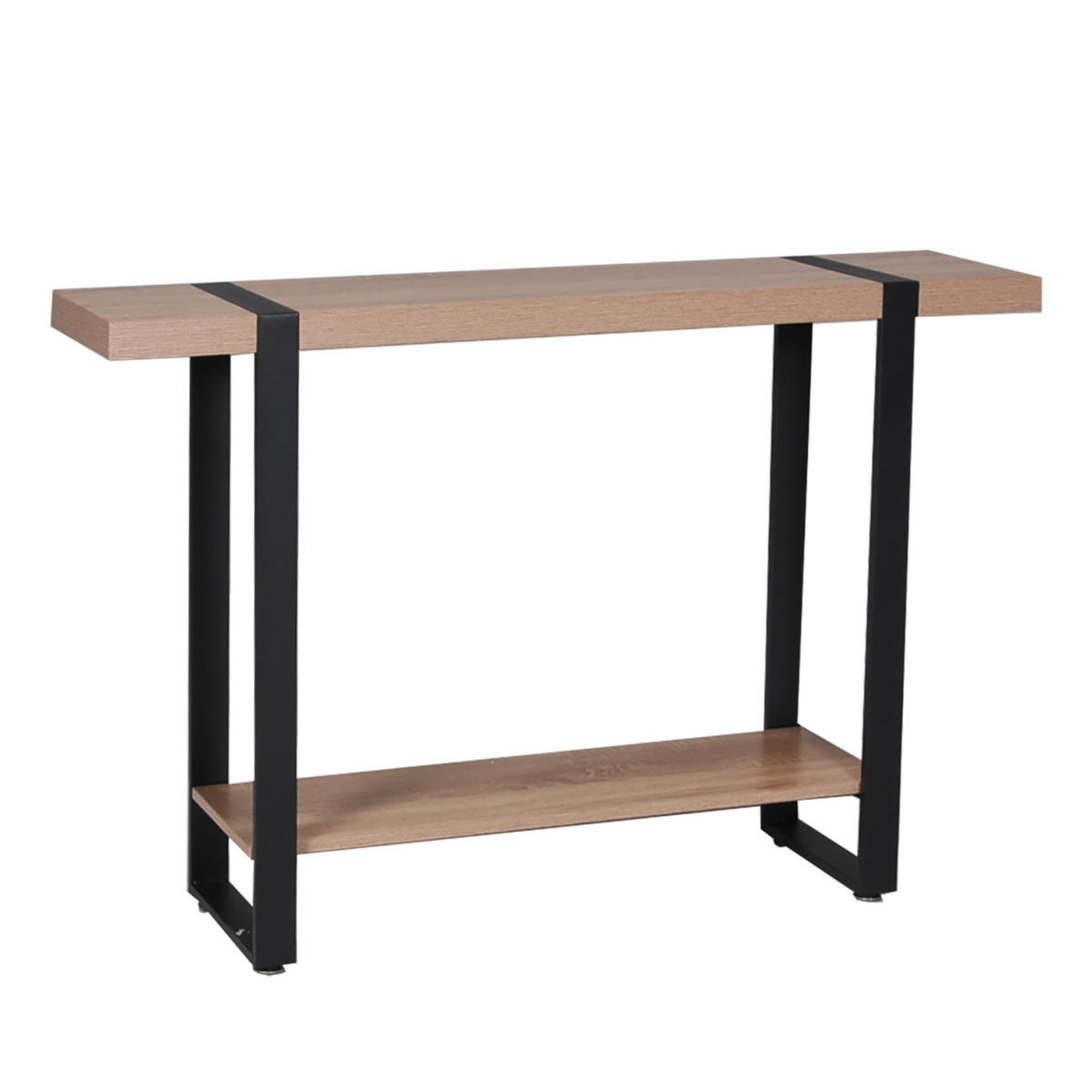KONSOLENTISCH SINTRA /120X30 cm - Gebleichte Eiche Dekor und schwarzes Metall - Sonoma Eiche, Holzwerkstoff (80/80/20cm) - Weber Industries