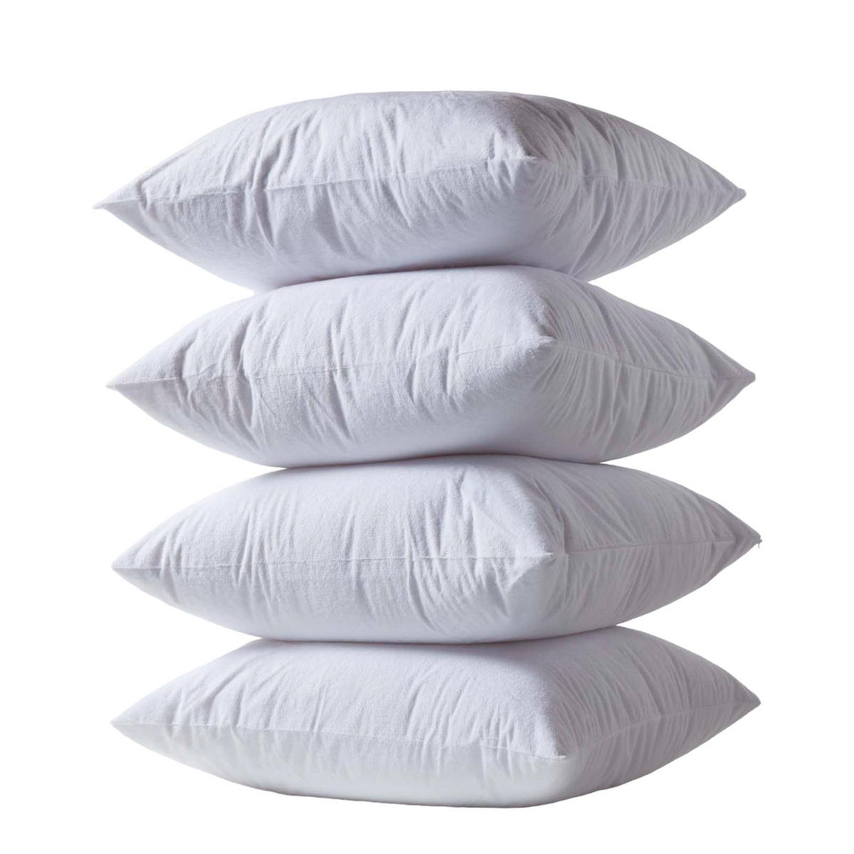 KISSENSCHONER Frottee wasserdicht 80/80 cm, 4er-Set mit Reißverschluss - Weiß, Textil (80/80cm) - Homescapes