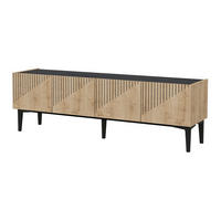 FERNSEHTISCH Oppdal - Eichefarben/Schwarz, Holzwerkstoff/Kunststoff (154/45/37cm) - [en.casa]