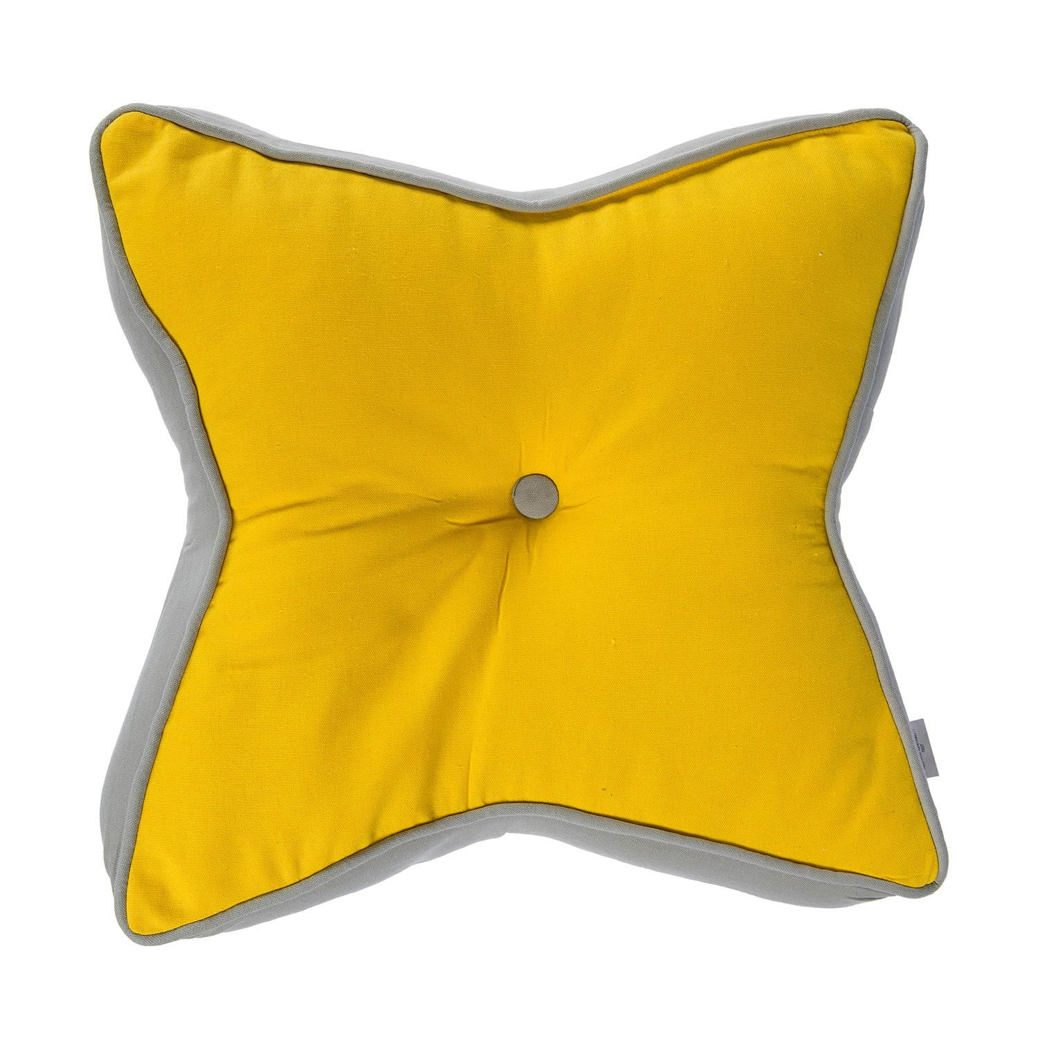 BODENKISSEN Stern, gelb-grau 70/48/7 cm - Gelb, Textil (70/48/7cm) - Homescapes