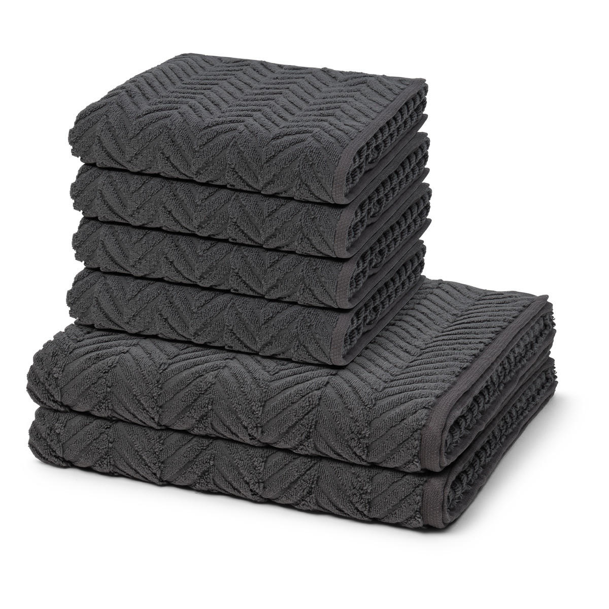 FROTTIERSET Sensual Skin Zopf 6-teilig - Dunkelgrau, Textil (50/100cm) - Ross