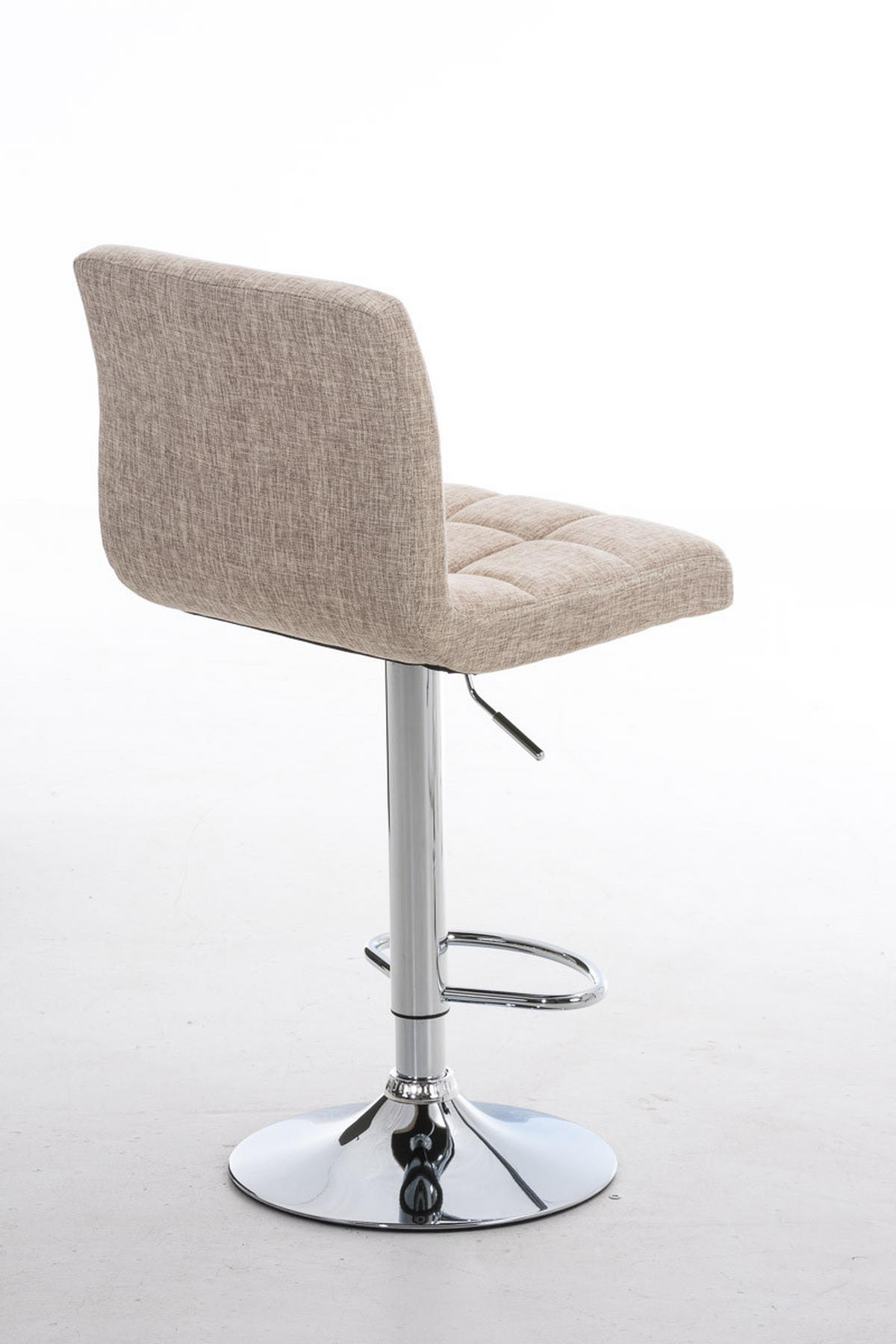 BARHOCKER Rezar Stoff Creme Silber - Creme, Textil/Metall (46/94/47cm) - DELUKE