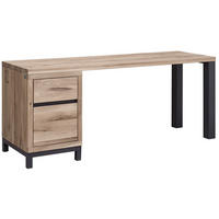 SCHREIBTISCH Wildeiche 180x55x76 bianco geölt VILLANDERS #244 - Beige, Holz (55/180/76cm) - Massivmoebel24
