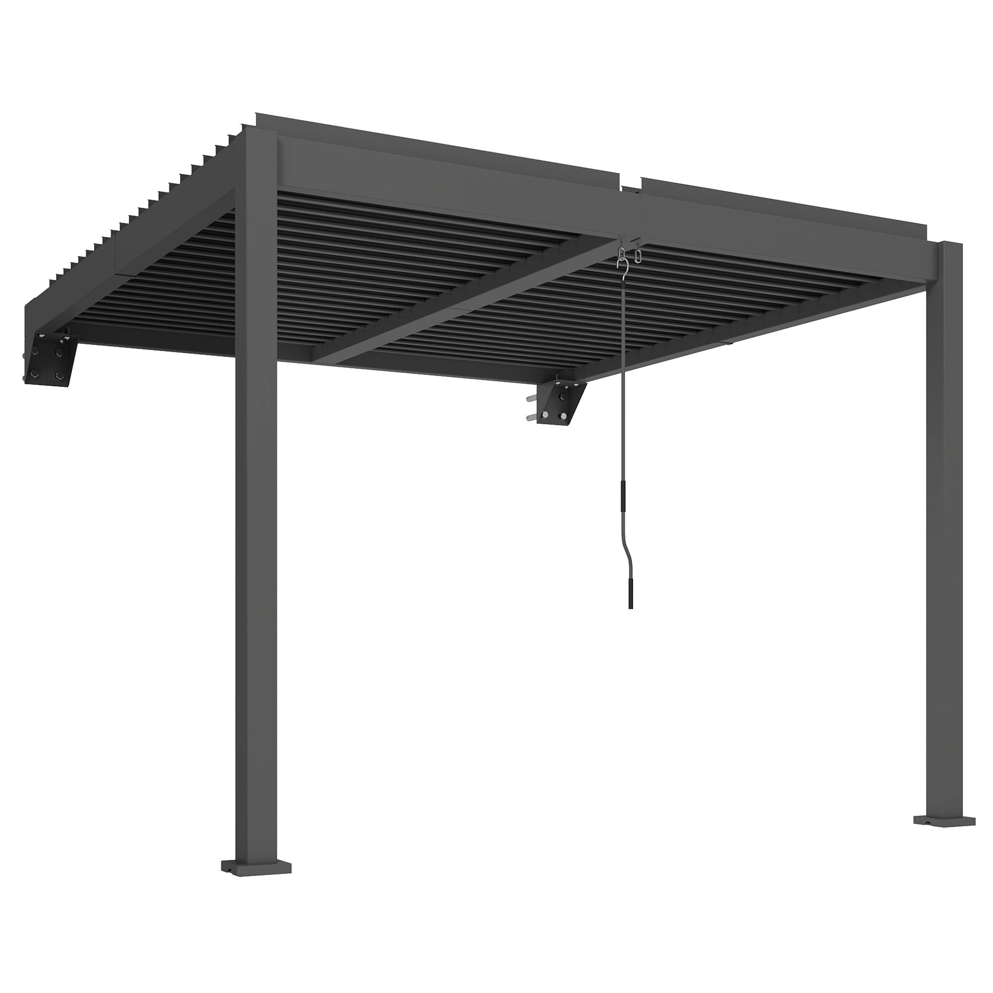 Outsunny Pergola Dunkelgrau 298x220x300 cm