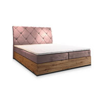 BOXBETT VELLANO 160x200 cm mit Matratze und Topper - Rosa - Rosa, Holz (160/200cm) - MASSENO