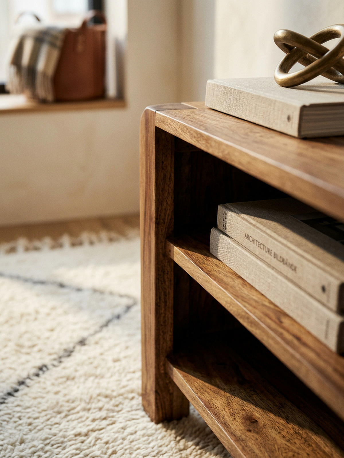 TV-LOWBOARD Massivholz, 4 Füße, viel Stauraum, Braun 140x35x40 cm - Braun, Holz (140/40/35cm) - KADIMA DESIGN