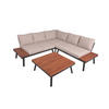GARTENLOUNGESET Julie 4-teilig Beige Gartenmöbel - Beige, Holz - DELUKE