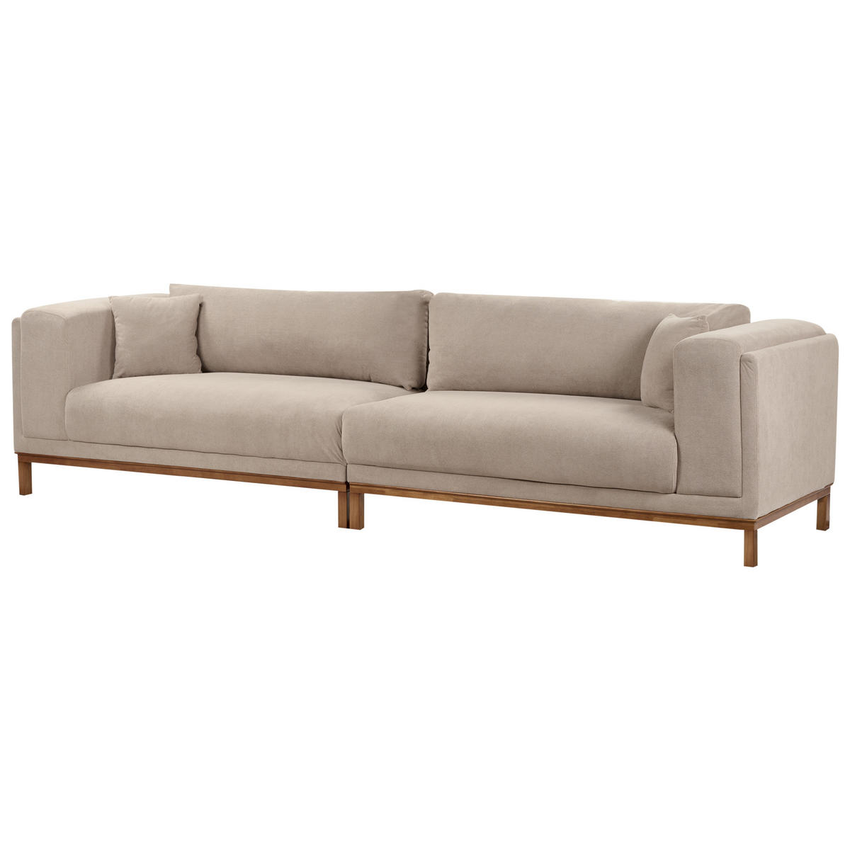 4-SITZER-SOFA Stoff Taupe Veng - Taupe/Beige, Textil (308/79/90cm) - Beliani