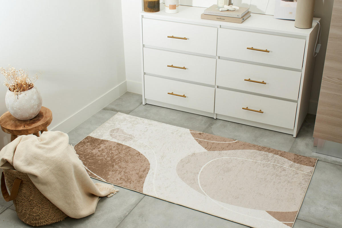 TEPPICH mit abstraktem Muster in Beige Grege 80x150 cm - Beige, Textil (80/150cm) - Nazar Rugs