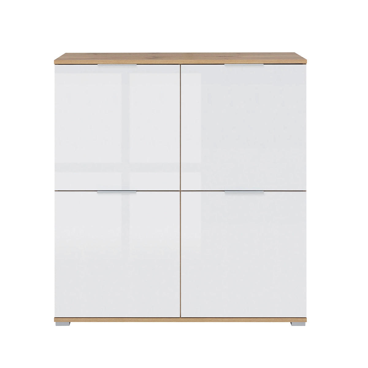KOMODA Selma Biela a drevo - biela, kompozitné drevo (104/106/41cm) - Petits-meubles