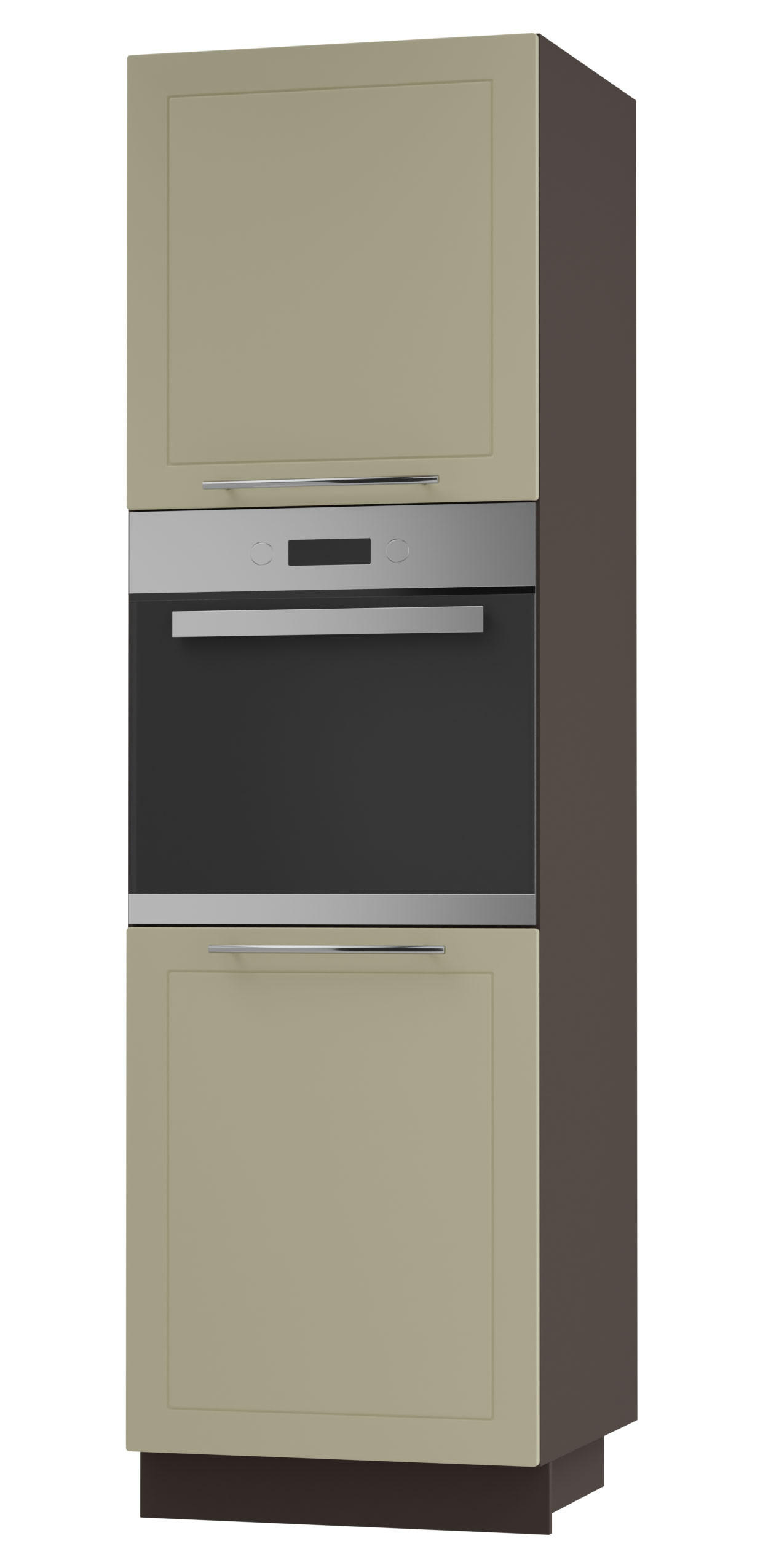Feldmann-Wohnen Backofenhochschrank Creme, Dunkelgrau 60x207x59 cm