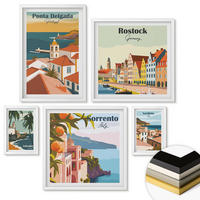 WANDBILDER 5er-Set - 50x50 cm & 20x30 cm & 40x60 cm Weißer Rahmen - Tropische Strände und Palmen - Weiß, Kunststoff (40/60cm) - ArtPrintCave
