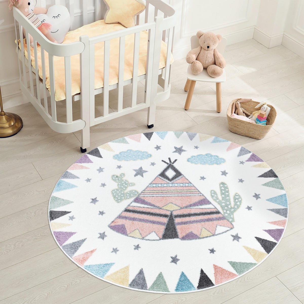 KINDERTEPPICH Anime 898 Creme 160 cm Rund - Creme, Textil (160/160cm) - carpet city