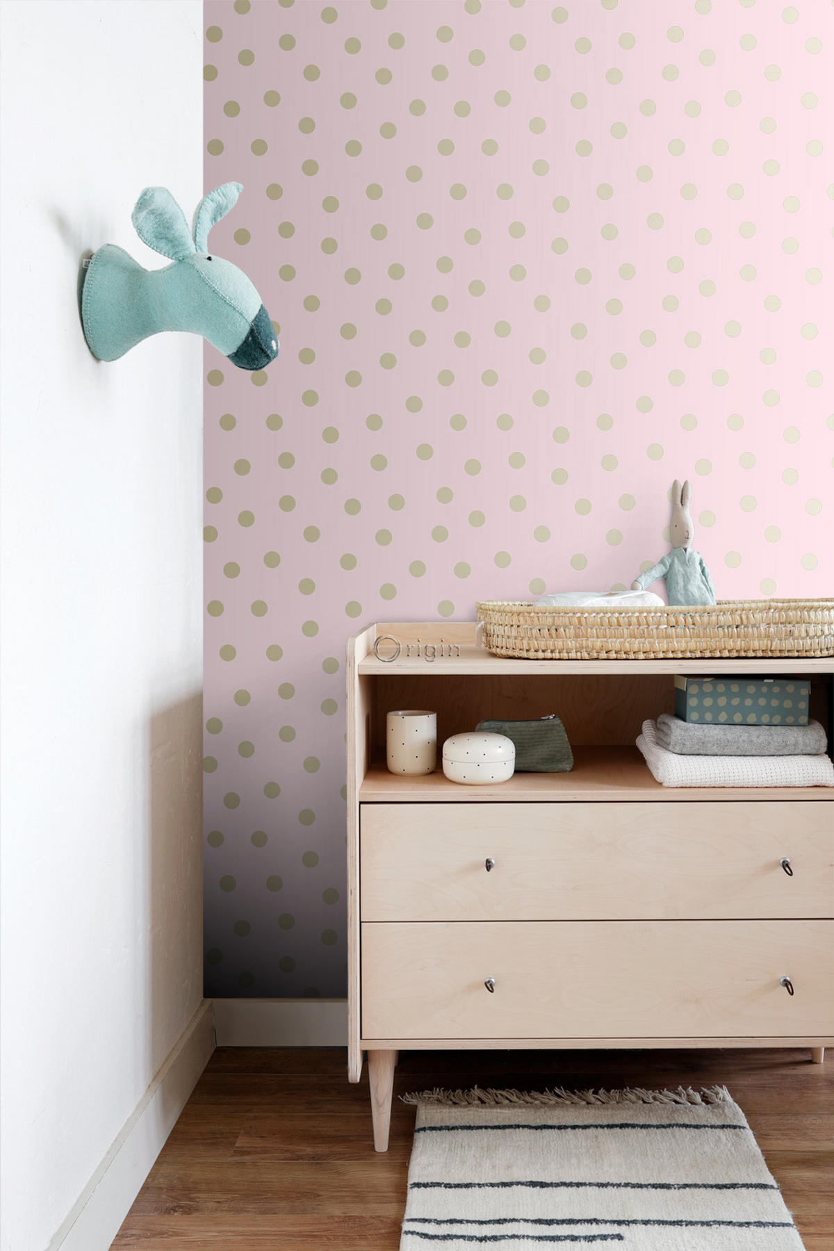TAPETE Punkte 53 cm x 10.05 m - Pink, Papier (53/0.1cm) - Origin Wallcoverings