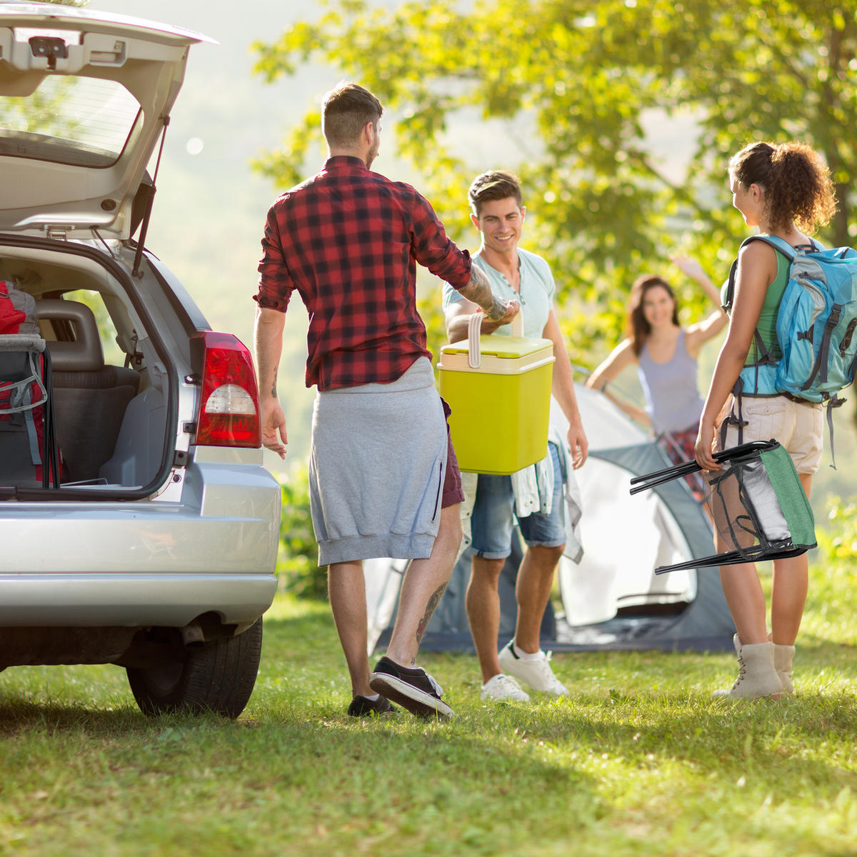 KLAPPHOCKER - Grün, Textil/Metall (29/39/35cm) - Relaxdays