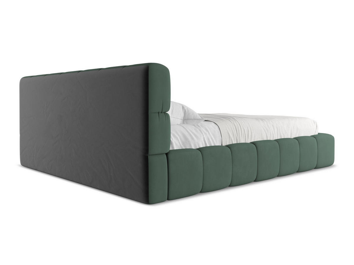 POLSTERBETT mit Bettkasten und Lattenrost 200x228 Grün - Schwarz/Grün, Kunststoff/Textil (180/200cm) - Makamii
