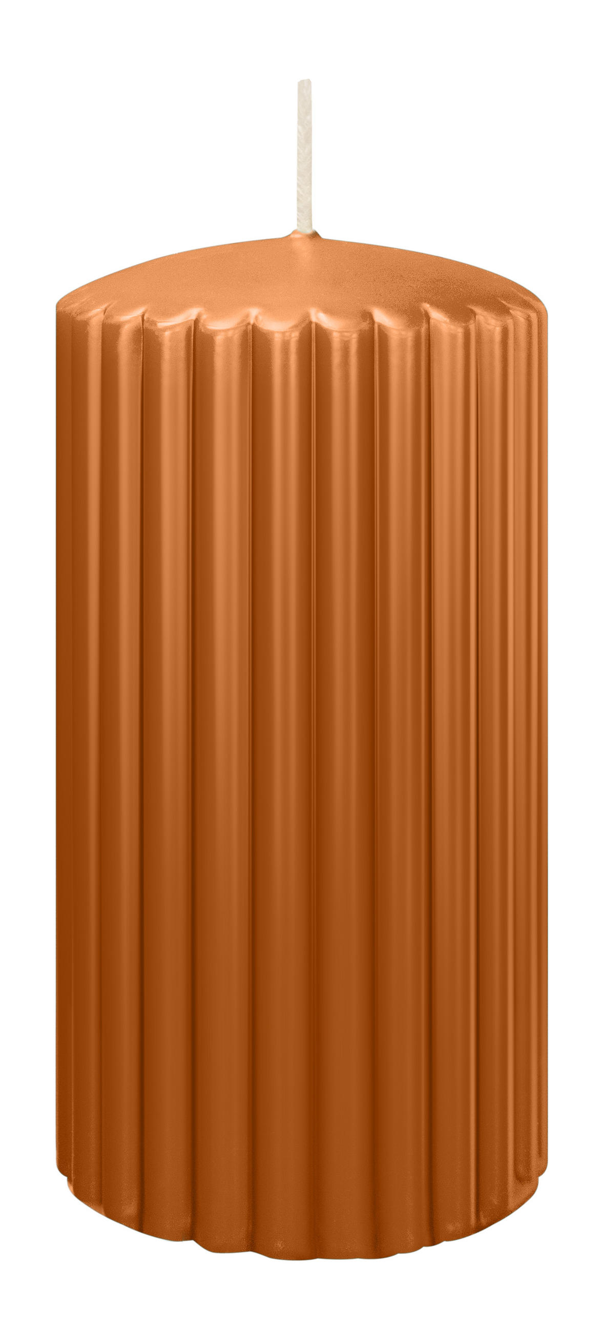 Wiedemann Kerzen Rillen Cognac 8x15x15 cm