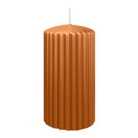 RILLEN KERZEN Cognac 150 x Ø 80 mm, 4 Stück - Cognac, Paraffin (8/15/15cm) - Wiedemann Kerzen