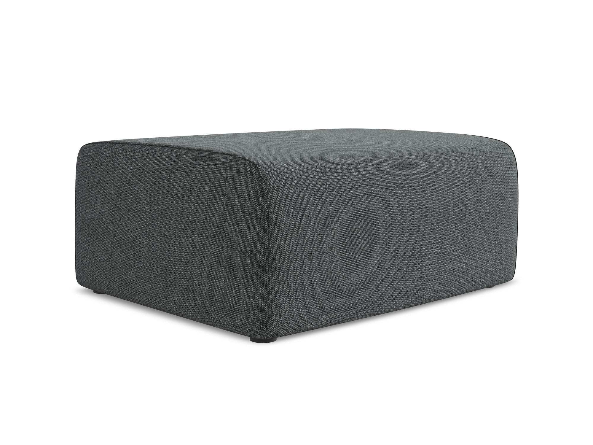 POUF Strukturstoff Stoff Grau - Schwarz/Grau, Kunststoff/Textil (90/80/60cm) - Makamii