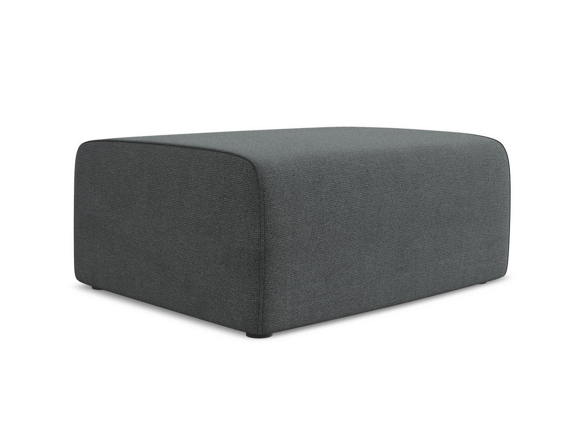 POUF Strukturstoff Stoff Grau - Schwarz/Grau, Kunststoff/Textil (90/80/60cm) - Makamii