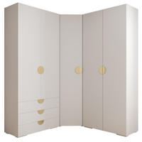 GARDEROBEN-SET 236,7/181,7/47 - Goldfarben/Weiß, Holz/Kunststoff (181.7/236.7/47cm) - Abiks Möbel