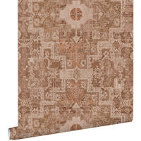 TAPETE orientalisches Kelim-Patchwork 50 x 900 cm - Braun, Papier (50/900cm) - ESTAhome