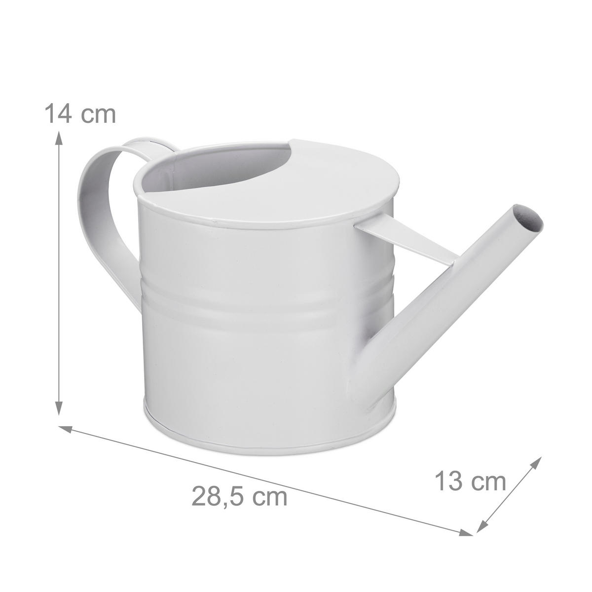 GIESSKANNE - Weiß, Metall (28.5/14/13cm) - Relaxdays